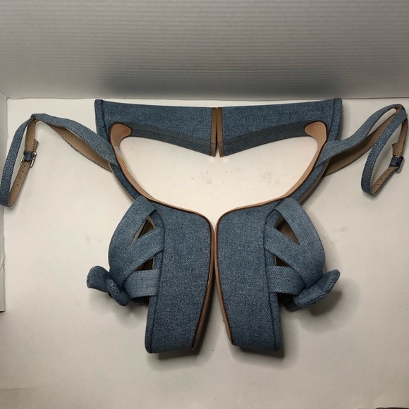 ANTONIO MELANI Denim Blue Platform Sandals NWOT size 9.5 - Picture 6 of 13